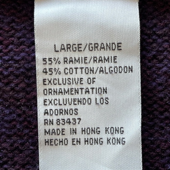 Tiara size large zip front cardigan plum fair isle layer career work fall winter - Picture 11 of 16